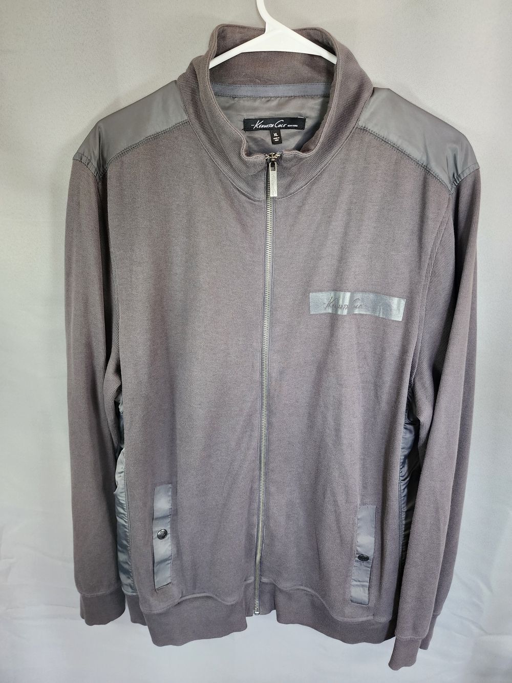 Kenneth Cole Men's Charcoal Gray Lightweight Zip-Front Jacket